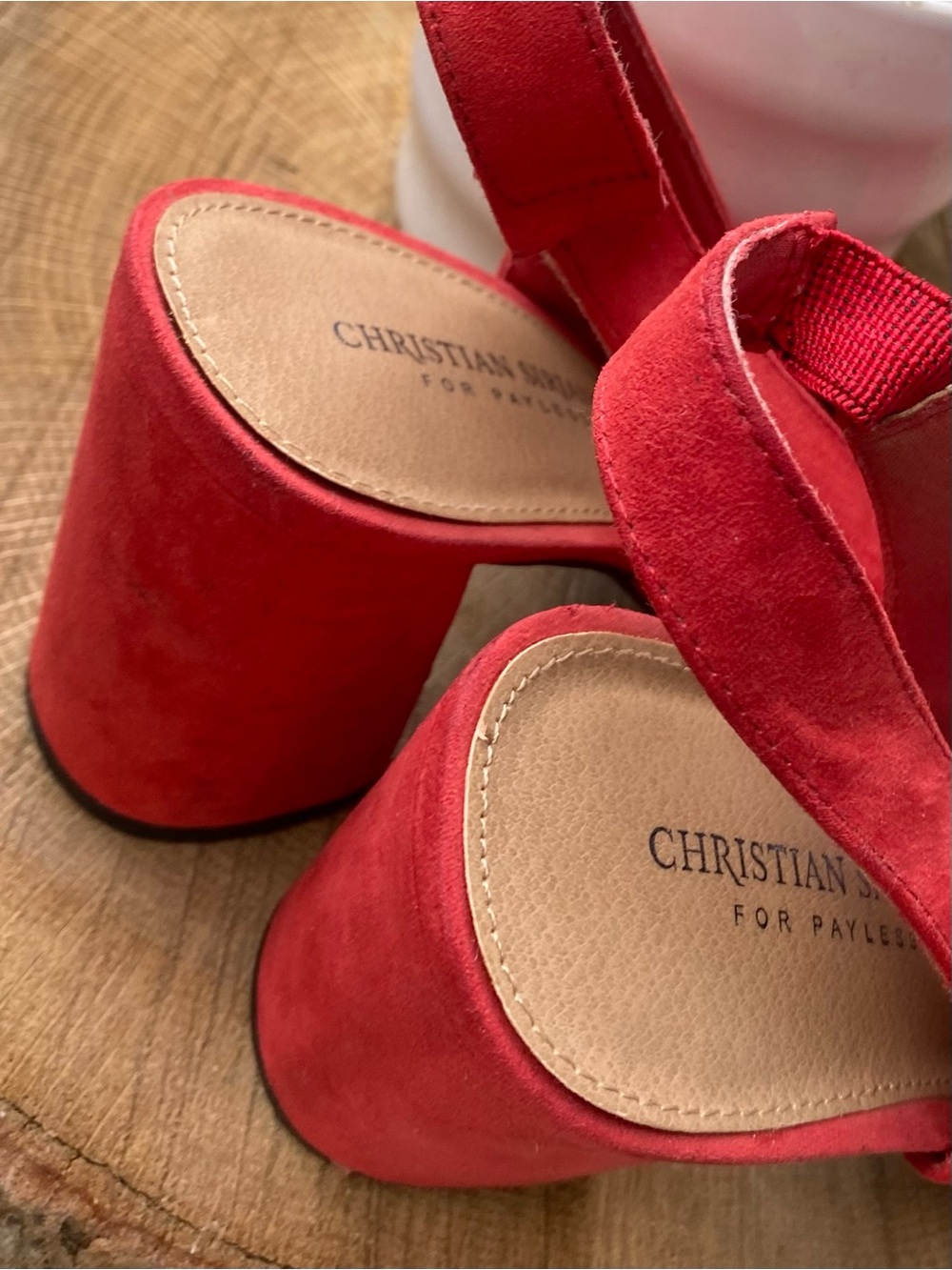 Christian Siriano Red Suede Platform Block Heels